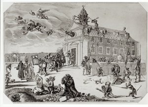 Incendio en el Templo de Charenton, c.1685 de French School